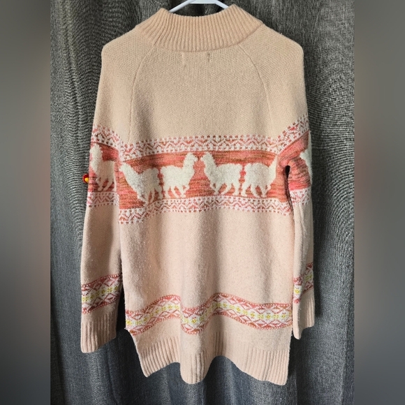 By Anthropologie Aimee Pommed Alpaca Sweater Size M Pink Knit - Picture 5 of 7